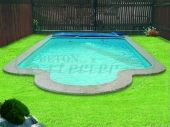 olemování bazénu betonovou krajnicí typ Vlna s vymývaným povrchem