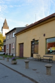 betonová zábrana hřib ve vymývaném povrchu oblázek